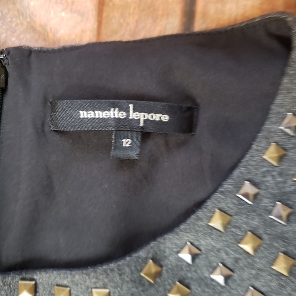 Nanette Lepore Studded Gray Sheath Dress Size 12 - Picture 7 of 7